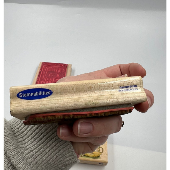 Stampabilities Christmas Tale Joy Hope Peace W Trees Door W Sleigh Rubber Stamps - Picture 2 of 12